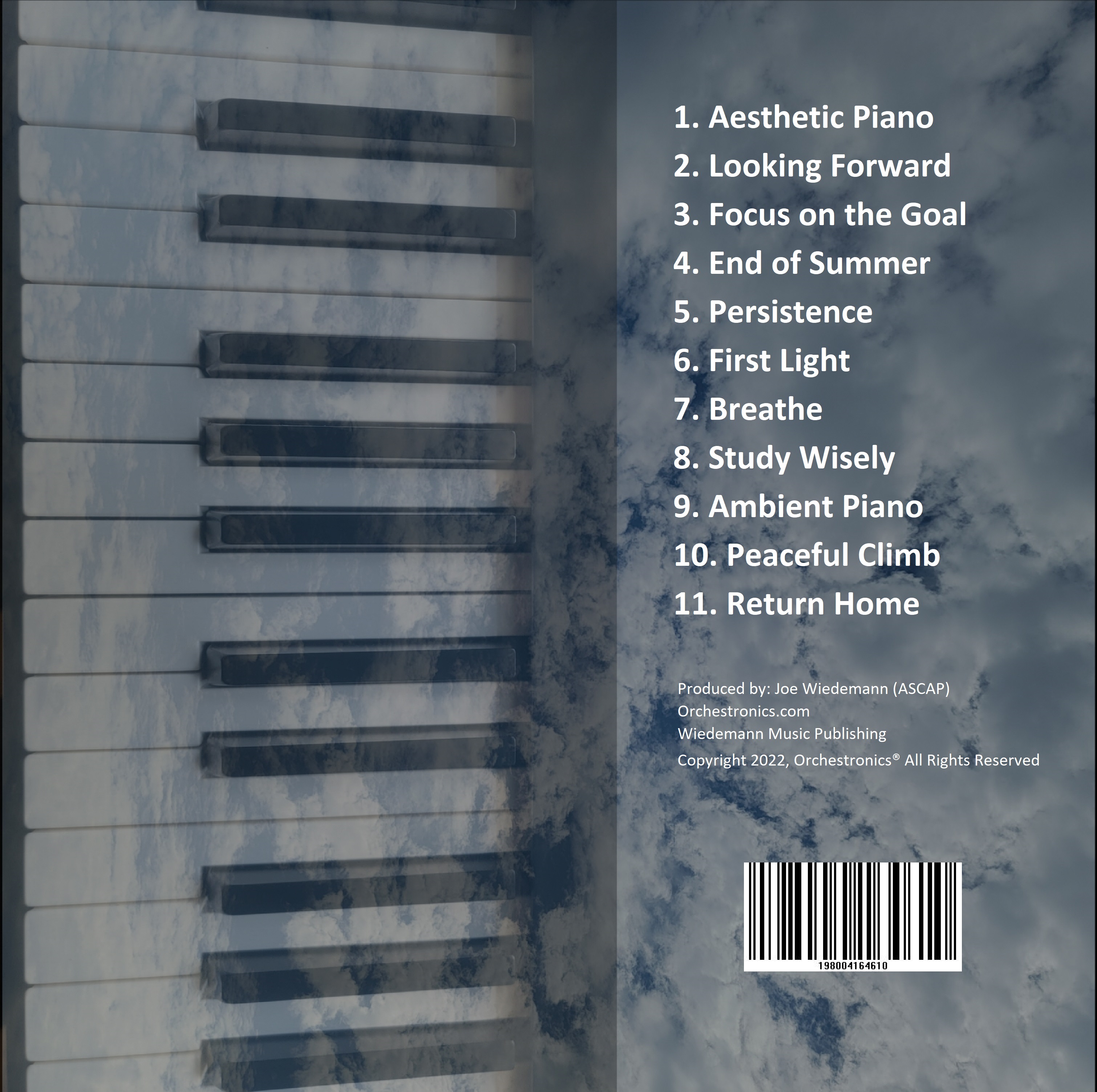Aesthetic Piano Album Back Cover